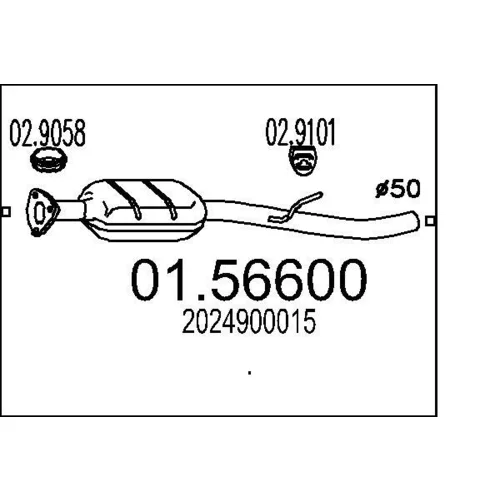 Stredný tlmič výfuku MTS 01.56600