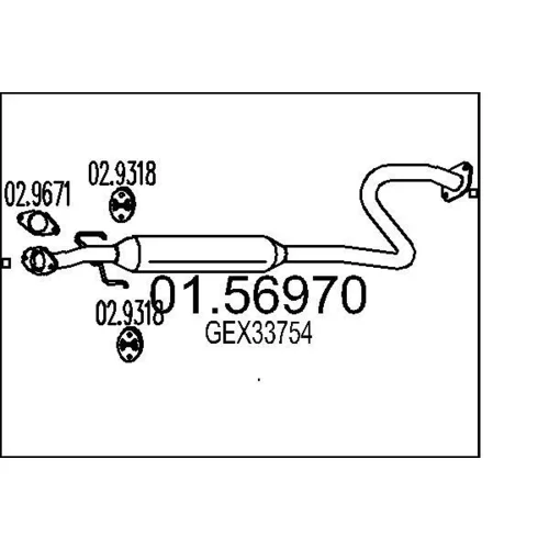 Stredný tlmič výfuku MTS 01.56970