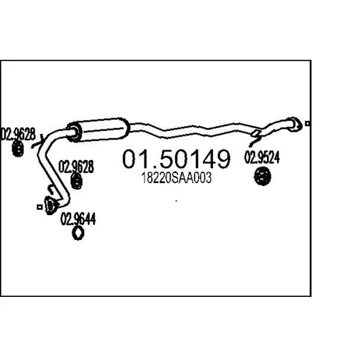 Stredný tlmič výfuku MTS 01.50149