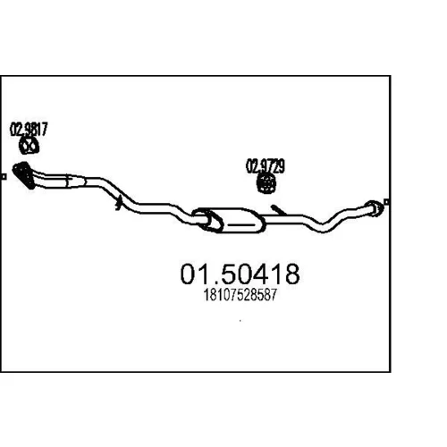 Stredný tlmič výfuku MTS 01.50418
