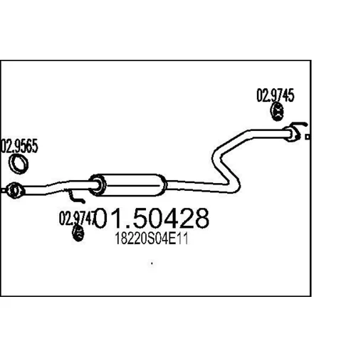 Stredný tlmič výfuku MTS 01.50428