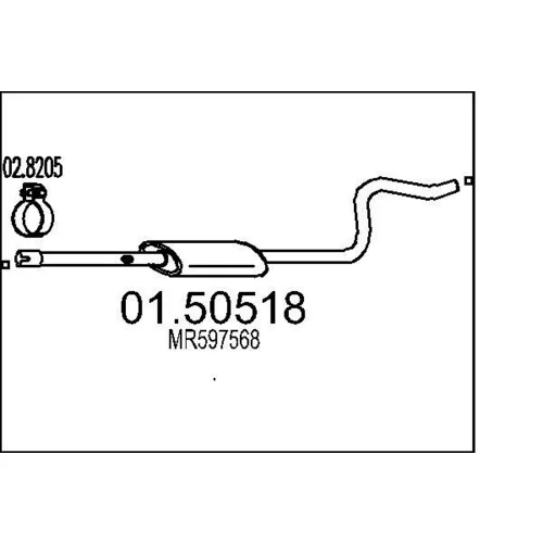 Stredný tlmič výfuku MTS 01.50518