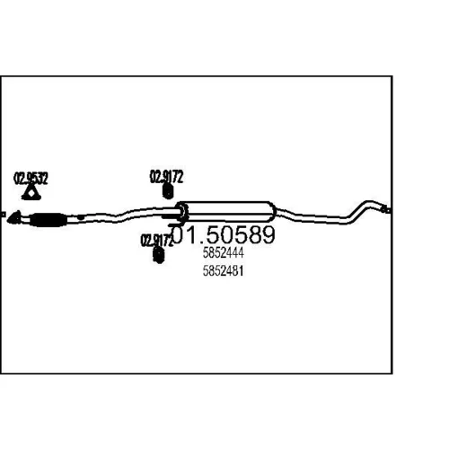 Stredný tlmič výfuku MTS 01.50589