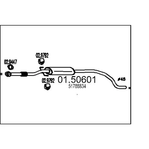 Stredný tlmič výfuku MTS 01.50601