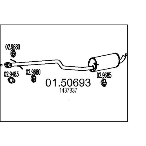 Stredný tlmič výfuku MTS 01.50693