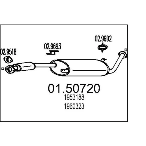 Stredný tlmič výfuku MTS 01.50720