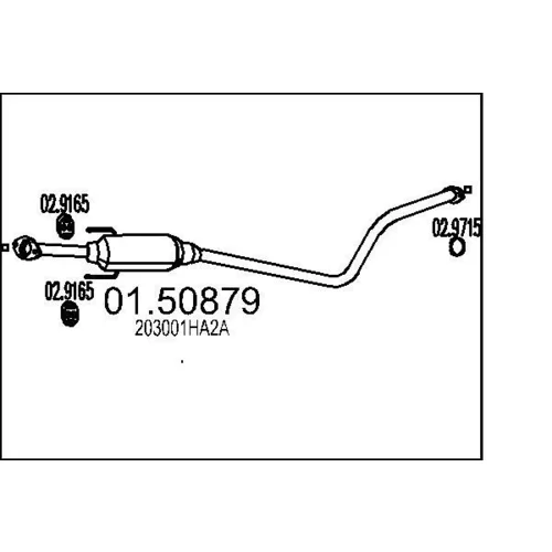Stredný tlmič výfuku MTS 01.50879