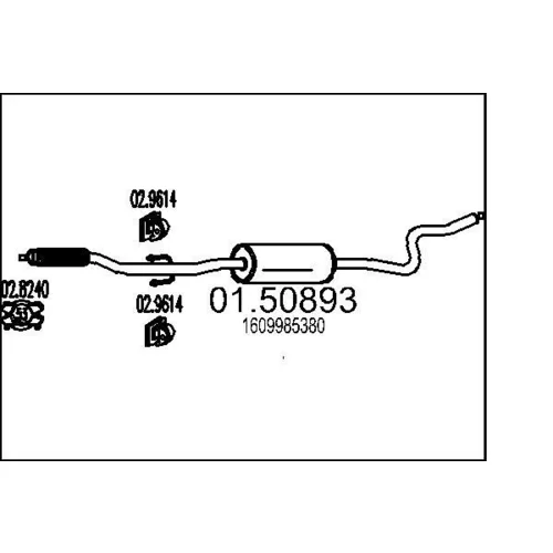 Stredný tlmič výfuku MTS 01.50893