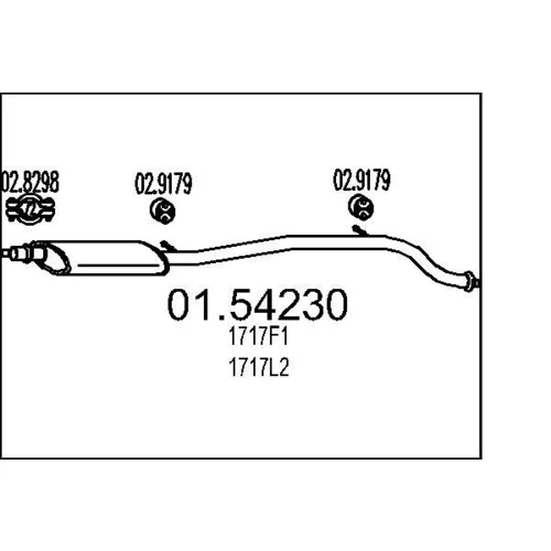Stredný tlmič výfuku MTS 01.54230