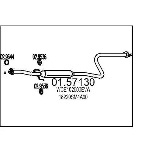 Stredný tlmič výfuku MTS 01.57130