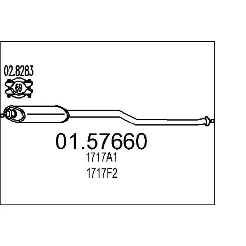 Stredný tlmič výfuku MTS 01.57660