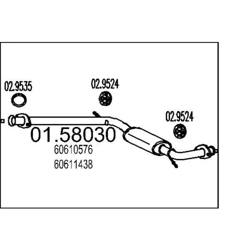 Stredný tlmič výfuku MTS 01.58030