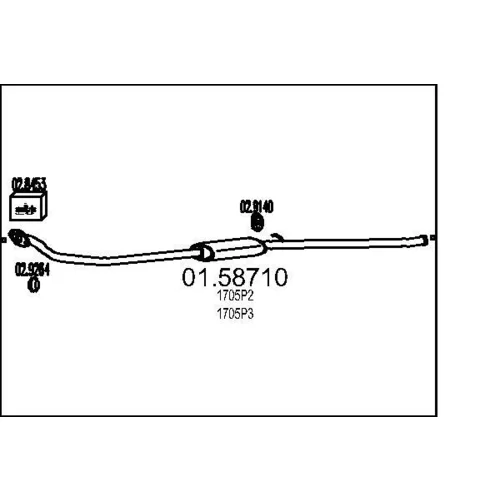 Stredný tlmič výfuku MTS 01.58710
