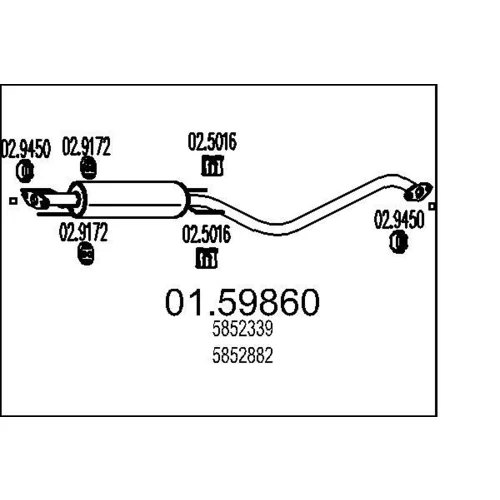Stredný tlmič výfuku MTS 01.59860