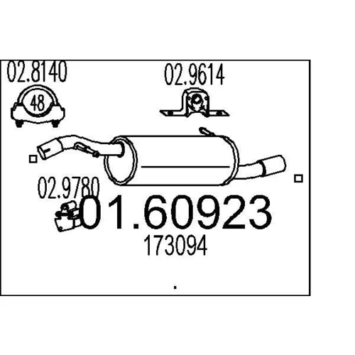 Koncový tlmič výfuku MTS 01.60923