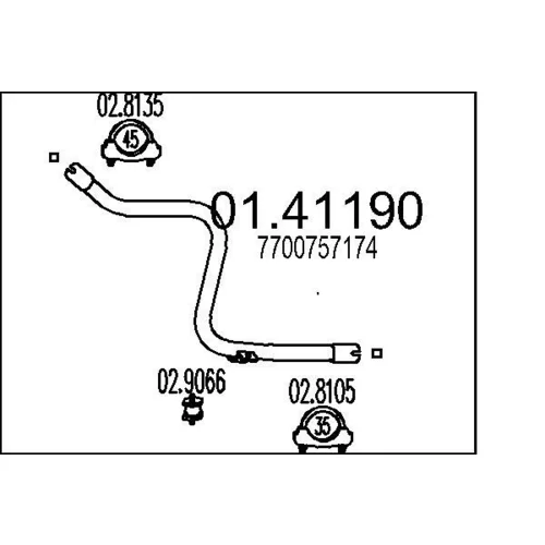 Výfukové potrubie MTS 01.41190