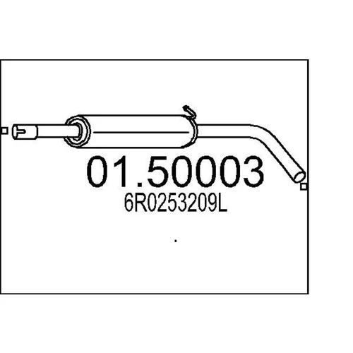 Stredný tlmič výfuku MTS 01.50003