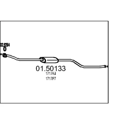 Stredný tlmič výfuku MTS 01.50133