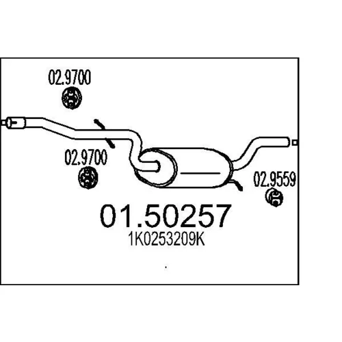 Stredný tlmič výfuku MTS 01.50257