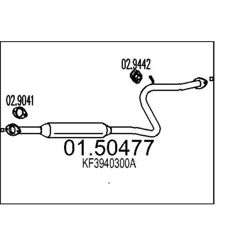 Stredný tlmič výfuku MTS 01.50477