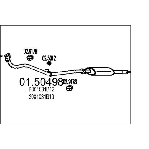 Stredný tlmič výfuku MTS 01.50498