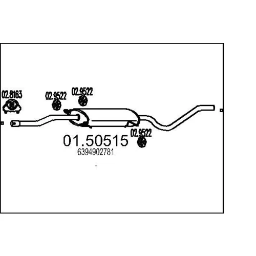 Stredný tlmič výfuku MTS 01.50515