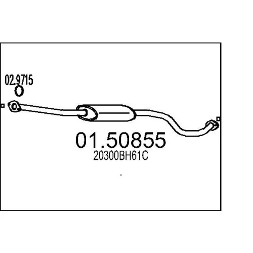 Stredný tlmič výfuku MTS 01.50855
