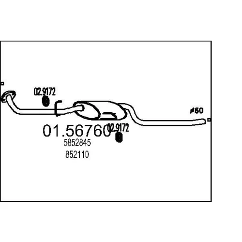 Stredný tlmič výfuku MTS 01.56760