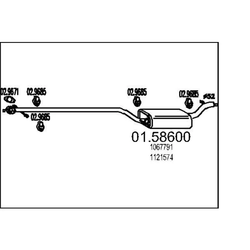 Stredný tlmič výfuku MTS 01.58600