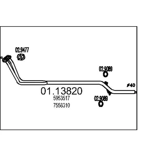 Výfukové potrubie MTS 01.13820