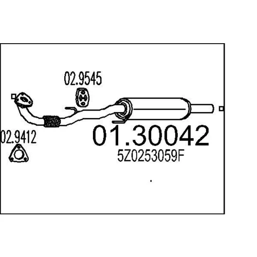 Predný tlmič výfuku MTS 01.30042