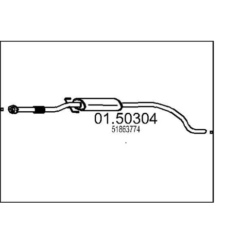 Stredný tlmič výfuku MTS 01.50304