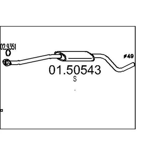 Stredný tlmič výfuku MTS 01.50543