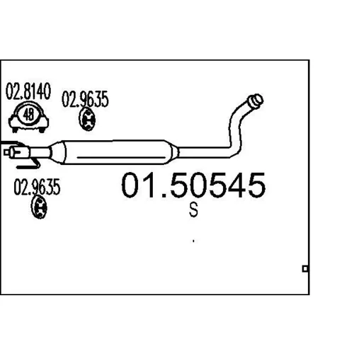 Stredný tlmič výfuku MTS 01.50545