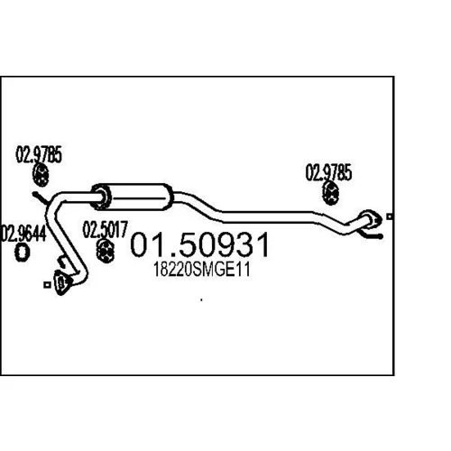 Stredný tlmič výfuku MTS 01.50931