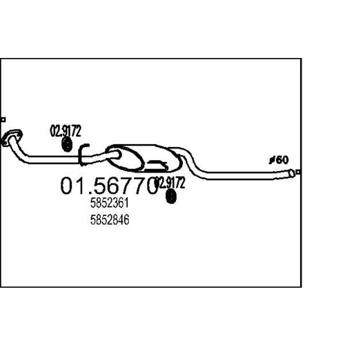 Stredný tlmič výfuku MTS 01.56770
