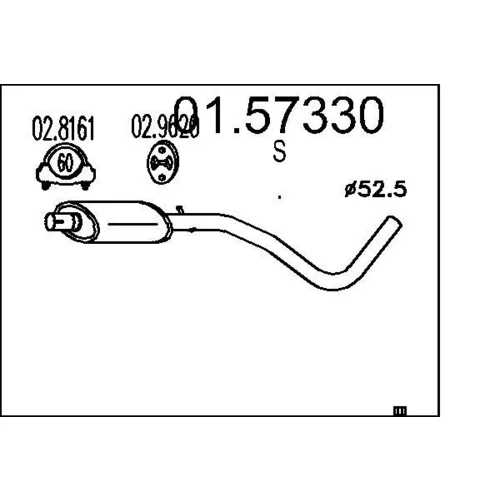 Stredný tlmič výfuku MTS 01.57330