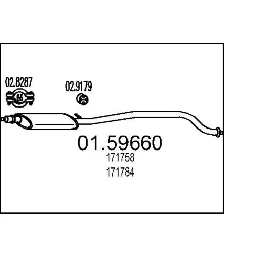 Stredný tlmič výfuku MTS 01.59660