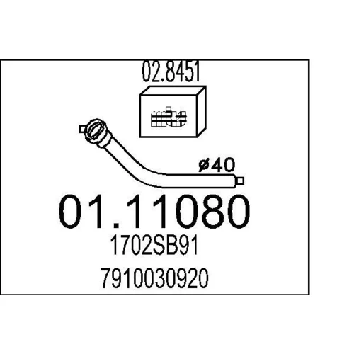 Výfukové potrubie MTS 01.11080