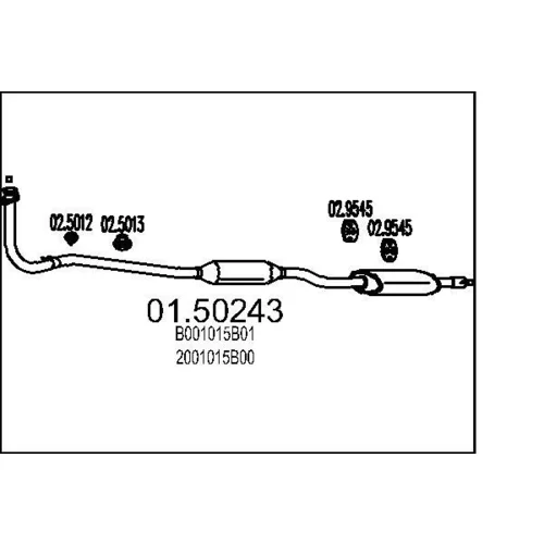 Stredný tlmič výfuku MTS 01.50243