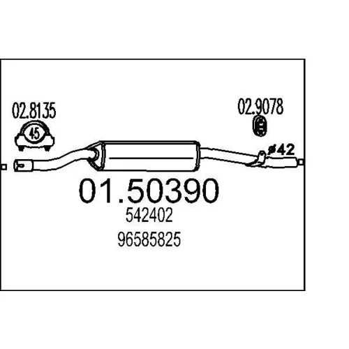 Stredný tlmič výfuku MTS 01.50390