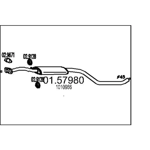 Stredný tlmič výfuku MTS 01.57980