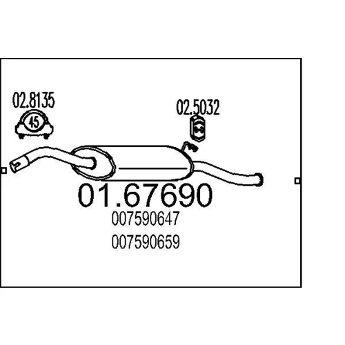 Koncový tlmič výfuku 01.67690 /MTS/