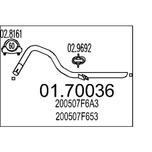 Výfukové potrubie MTS 01.70036