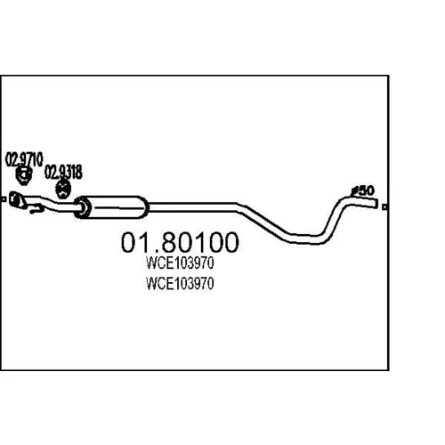 Stredný tlmič výfuku MTS 01.80100