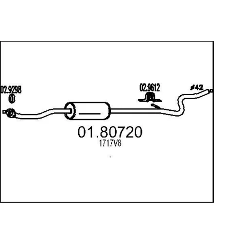 Stredný tlmič výfuku 01.80720 /MTS/