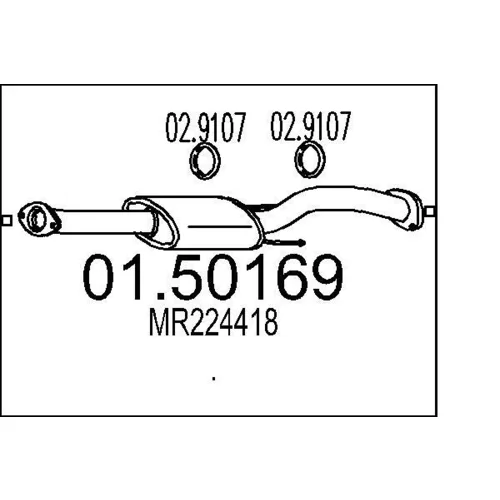 Stredný tlmič výfuku MTS 01.50169