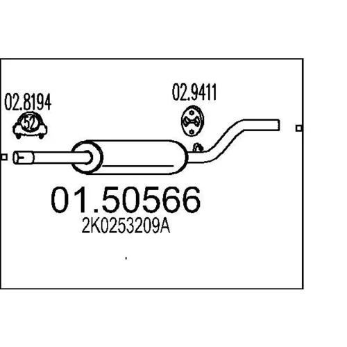 Stredný tlmič výfuku MTS 01.50566