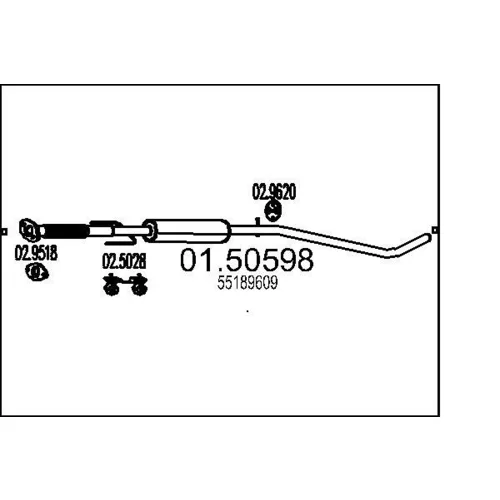 Stredný tlmič výfuku MTS 01.50598
