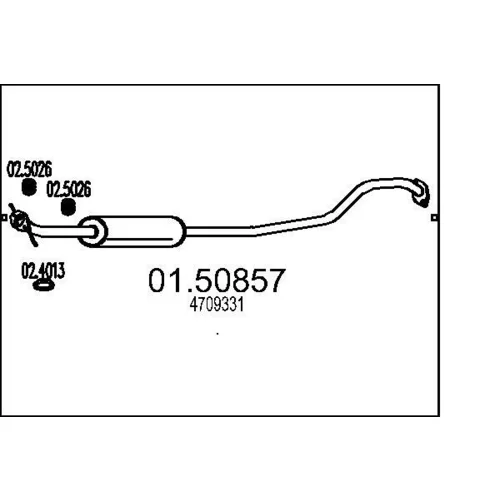 Stredný tlmič výfuku MTS 01.50857